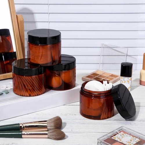 4 Pcs Plastic Jars Wide Mouth with Lids (4 Count)