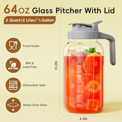 Glass Pitcher with lid
