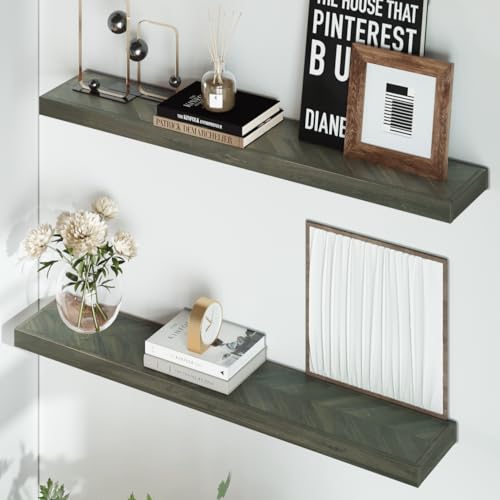 36'' Chevron Floating Shelves for Wall (2 Count)