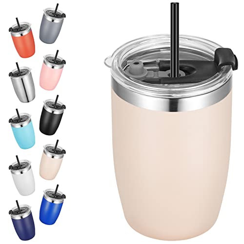 Stainless Steel 12 oz Tumblers bulk Vacuum Insulated Double Wall Travel Tumbler with Lid and Straw Reusable Tumbler