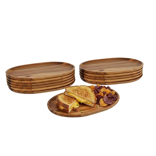 Woodard & Charles Acacia Wood Medium Oval Serving Tray (12 Count)