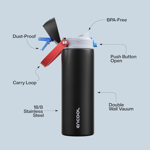 Insulated Water Bottle with Straw