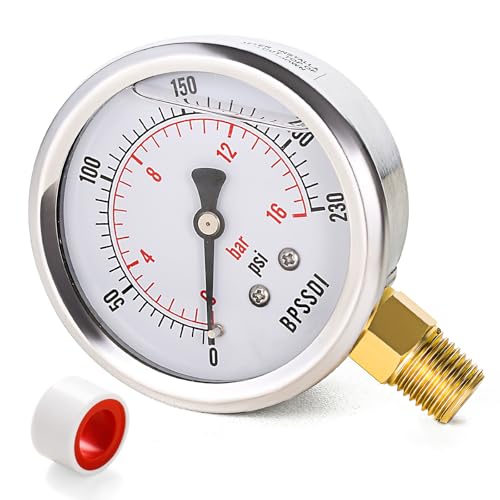 0 230 Psi Glycerin Liquid Filled Pressure Gauge