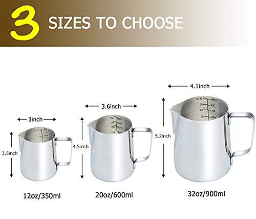 Stainless Steel Milk Frothing Pitcher 32 oz