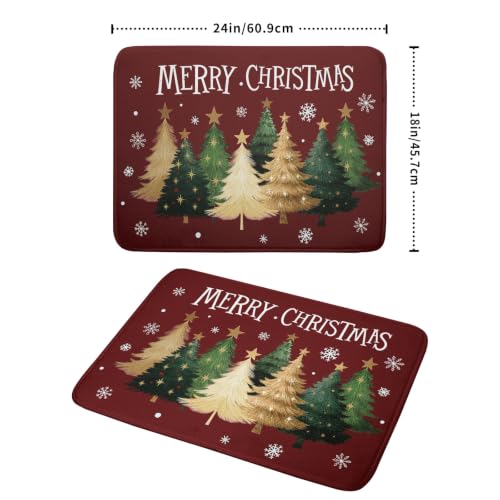 Xmas Tree Red Dish Drying Mat for Kitchen Counter