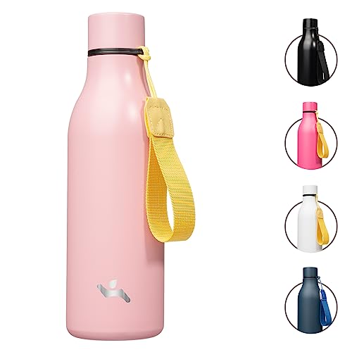 18 oz Insulated Stainless Steel Metal Water Bottle with Strap