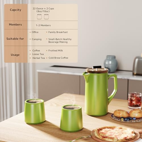Ceramic French Press 22oz (22 Ounce)