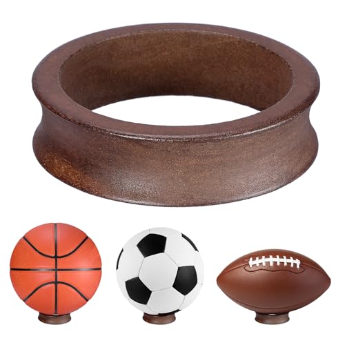 Pack of 3 Wooden Sphere Holder Display Stand for Crystal Sport Ball