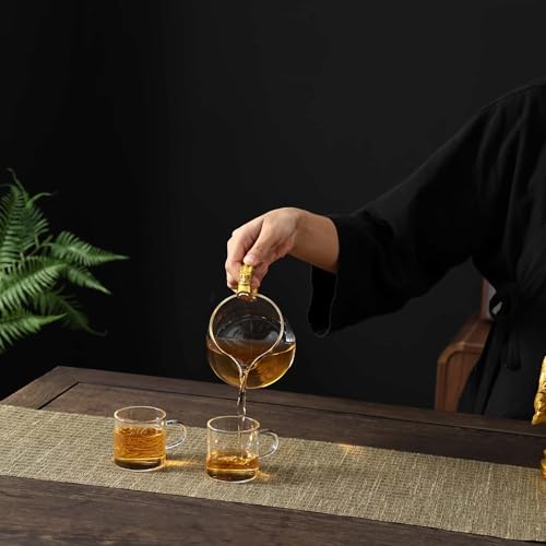 Glass Teapot Set with Infuser Semi Automatic Dragon Tea Set with 6 Small Cups