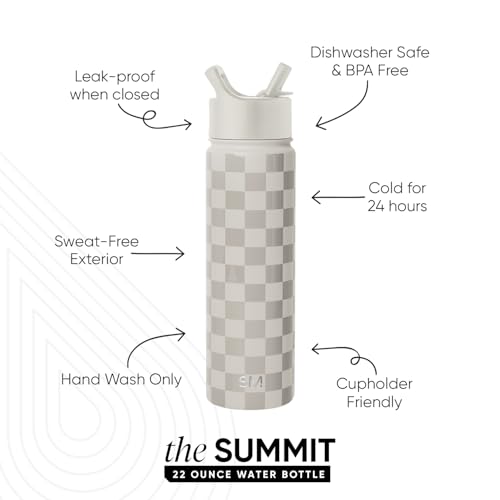 Insulated Water Bottle with Straw