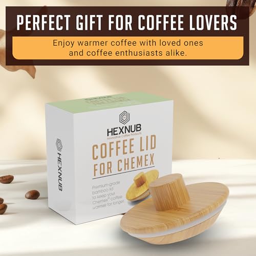 Pour Over Lid for Chemex Coffee Maker Bamboo Heat Retaining Cover