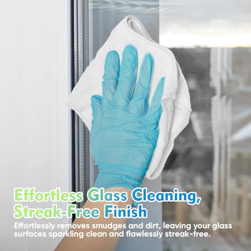 White Microfiber Cleaning Cloth 20 Pack 11.5 x 11.5 inch Microfiber Towels for Cars Ultra Absorbent Car Washing Cloth Lint Free Streak Free Cleaning Rags for Car (20 Count)