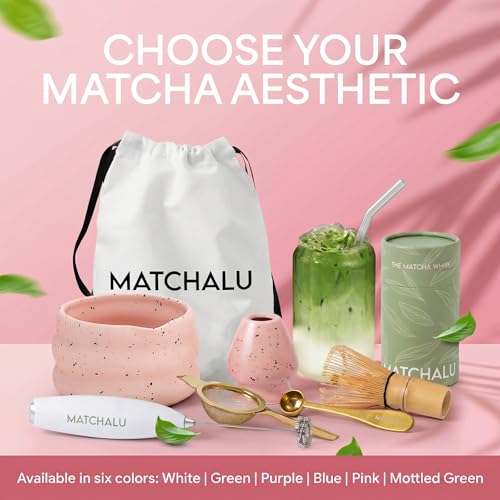 Matcha Whisk Set With Ceramic Matcha Bowl (9 Count)