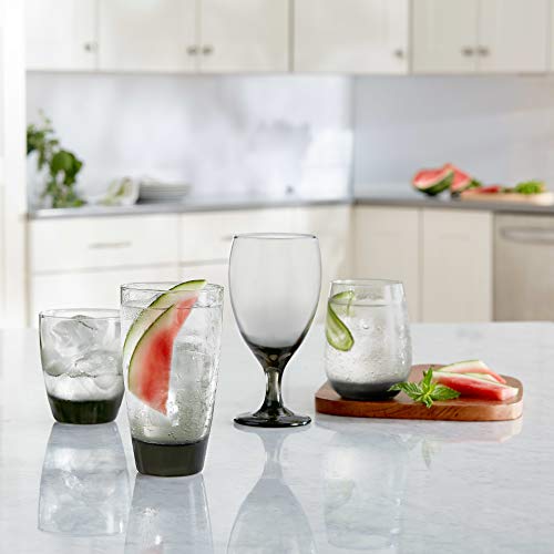Classic Smoke Goblet Beverage Glasses (6 Count)