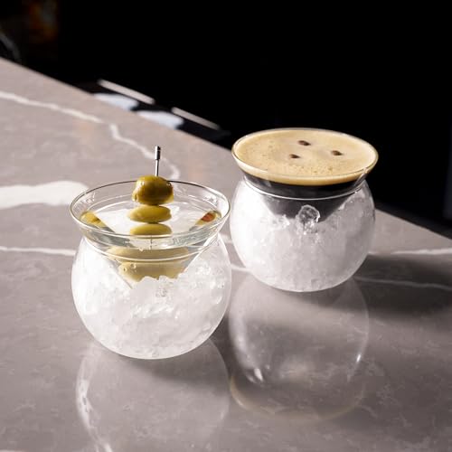 Stemless Martini Glasses with Chiller (4 Count)