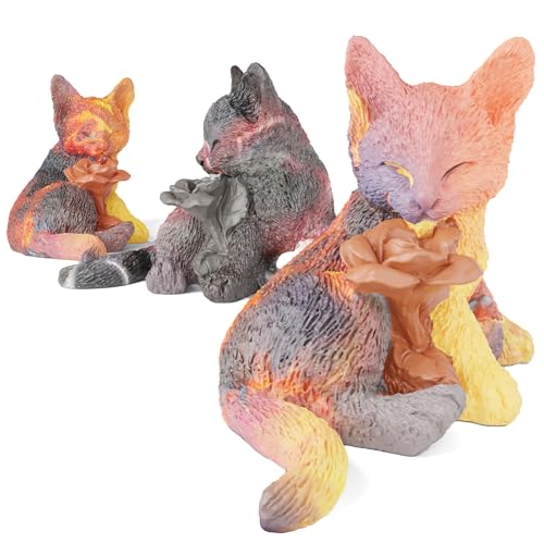 Rose Cat Candle Animal Resin Casting Soap Making Molds Silicone for Home Decorate 3D Clay Mold