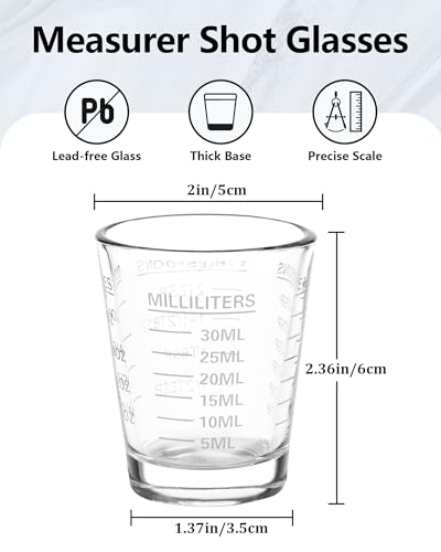 Shot Glass Measuring Cup Set (6 Count)