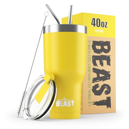 Beast 40 oz Tumbler Stainless Steel Vacuum Insulated Coffee Ice Cup Double Wall Travel Flask