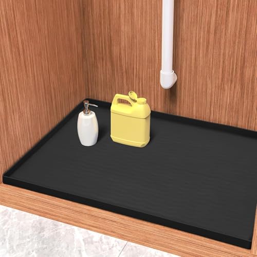Waterproof Silicone Under Sink Mat 22'' x 19'' Shelf Liner for Kitchen and Bathroom (418 sq in)