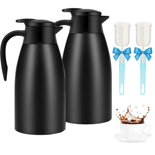 2pcs 70oz Coffee Carafe Airpot Insulated Coffee Urn Stainless Steel Vacuum Thermal Pot Dispenser for Coffee (2 Count)