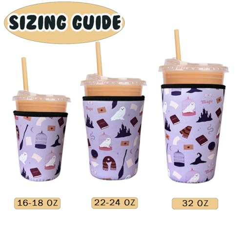 Reusable Insulated Neoprene Iced Coffee Cup Sleeve (3 Count)