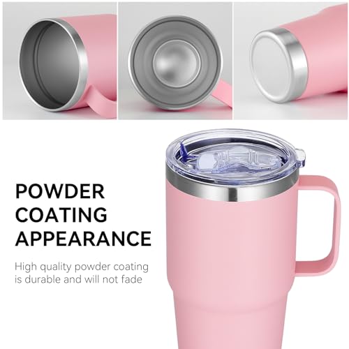 20 oz Tumbler with Handle Insulated Travel Mugs Set of 6 (6 Count)