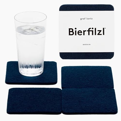 Bierfilzl Merino Wool Square Coasters Set of 4 (4 Count)
