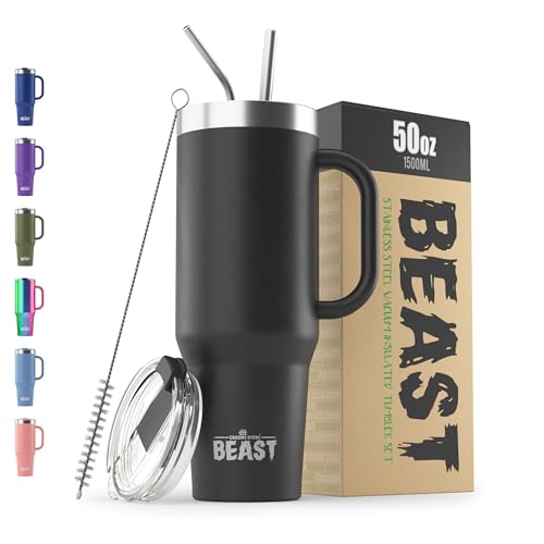50oz Tumbler with Handle and Straw
