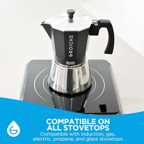 Milano Induction Stovetop Espresso Maker Moka Pot 6 Cup