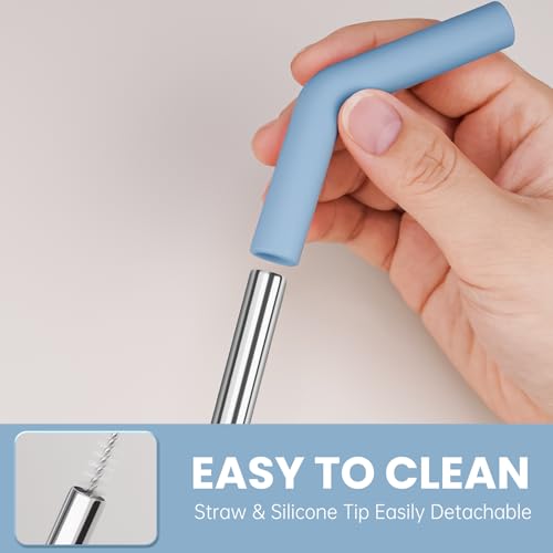 6 Pack Metal Straws with Silicone Tip Fit for Stanley 14 (6 Count)