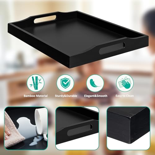 Bamboo Food Serving Tray with Handles