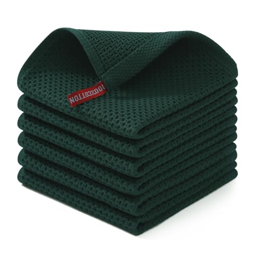 100% Cotton Waffle Weave Kitchen Dish Cloths 6 (6 Count)