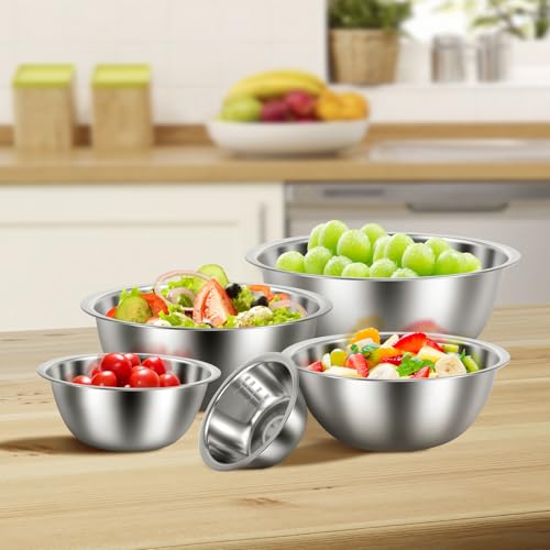 10 Pack Stainless Steel Nesting Mixing Bowl Set 5 Size (10 Count)
