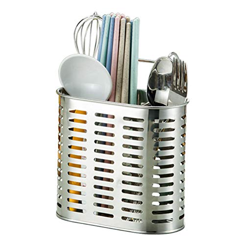 Stainless Steel Hanging 2 Compartments Mesh Utensil Drying Rack