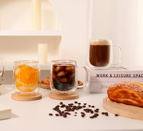 Large Double Wall Glass Coffee Mug 15.2oz
