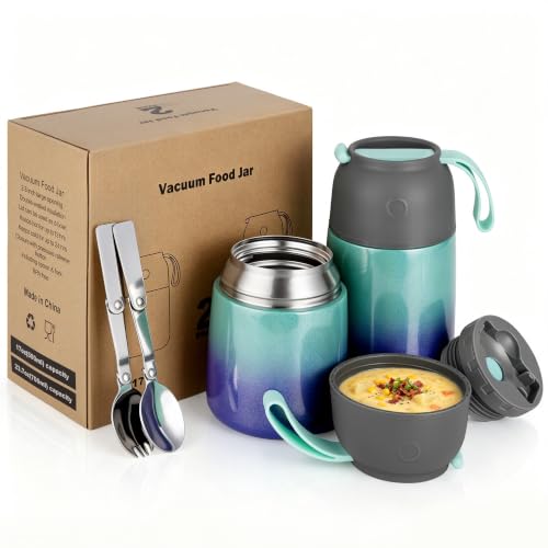 Insulated Thermo Food Jar for Hot & Cold Food for Kids Adult (2 Count)