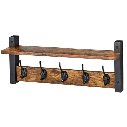 Coat Rack Wall Mount with Shelf