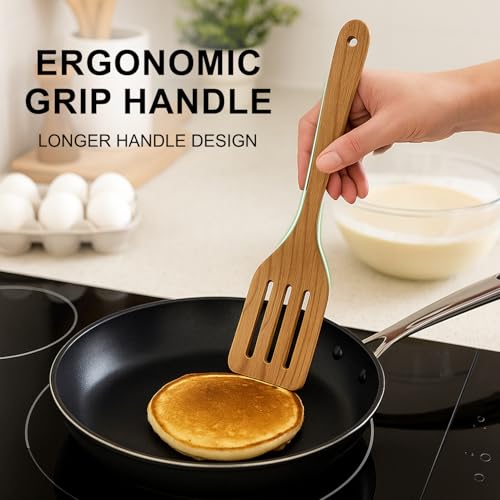 9 Pack Wooden Spoons Non Toxic Cooking Utensil Set with Utensils Holder (9 Count)