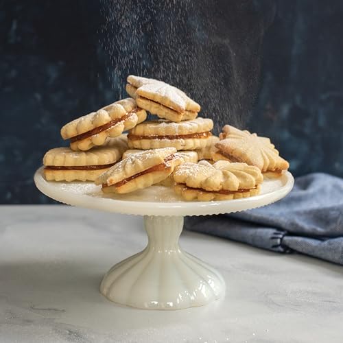 Pretty Pleated Cookie Stamps Silver Cast Aluminum with Wood Handles