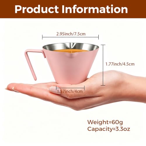 1 Pc Stainless Steel Espresso Shot Cup with Dual Scale