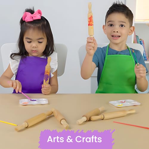 8 Inch Premium Kids Mini Rolling Pins (6 Count)