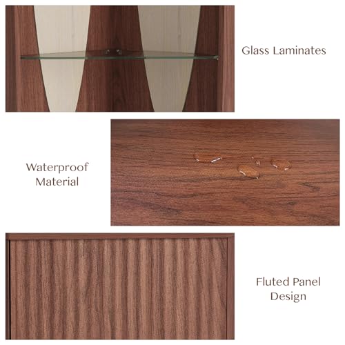 Tall Corner Bar Cabinet for Liquor