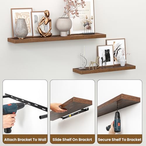 24 Inch Floating Shelves for Wall (2 Count)