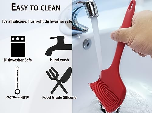 2 Pcs Of Large Silicone Basting Brushes One
