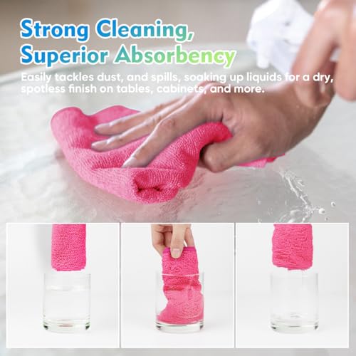 Microfiber Cleaning Cloth 20 Pack 11.5 x 11.5 Inch Microfiber Towels for Cars Ultra Absorbent Cleaning Rags Lint Free Cleaning Towels for Household Kitchen (20 Count)