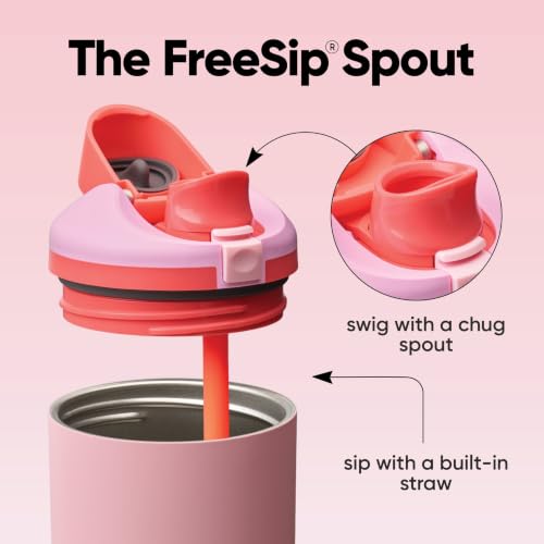 FreeSip Tumbler Stainless Steel Water Bottle 30 oz Angel Food Cake