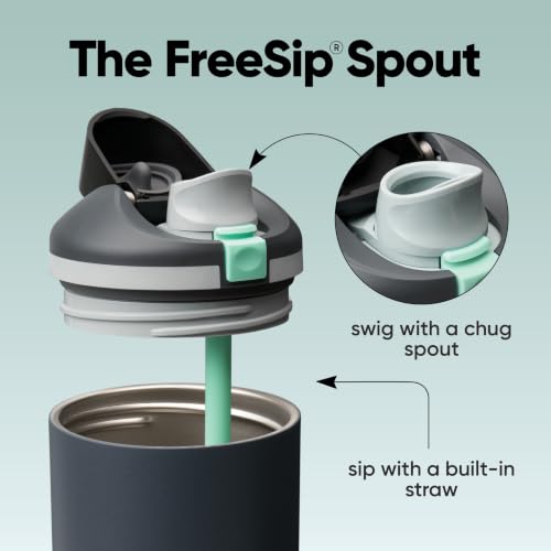 FreeSip Tumbler Stainless Steel Water Bottle 30 oz Foggy Tide
