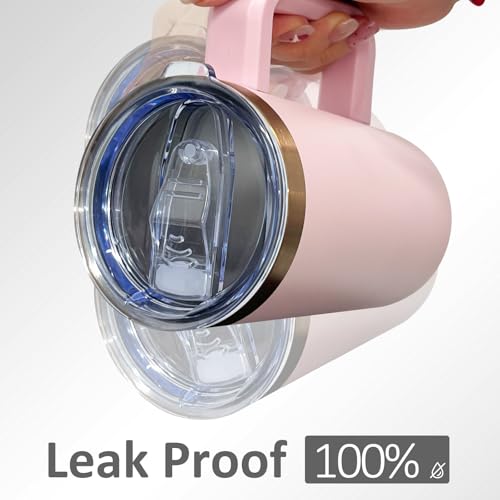 22oz Insulated Coffee Mug Bulk with Handle and Lid Pink