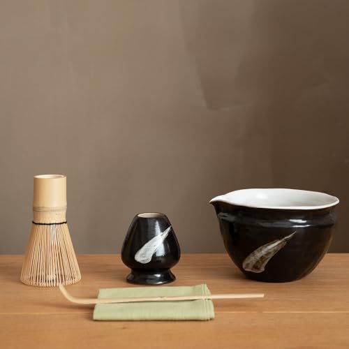 Matcha Set with Handmade Ceramic Bowl & Bamboo Whisk