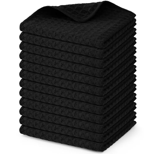 Microfiber Waffle Weave Kitchen Dish Cloths (12 Count)